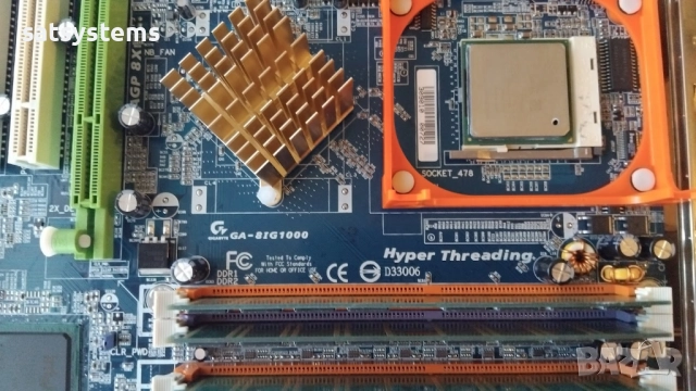Дънна платка Gigabyte GA-8IG1000 Socket 478 CPU+FAN+RAM, снимка 5 - Дънни платки - 52258552