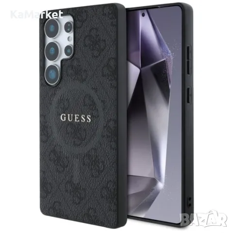 Оригинален кейс Guess 4G Ring Classic Logo MagSafe, За Samsung Galaxy S25 Ultra, Черен и Протектор, снимка 1 - Калъфи, кейсове - 48906702