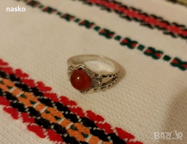 Старинен пръстен с ахат, снимка 6 - Антикварни и старинни предмети - 46390760