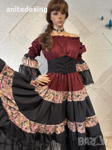 Рокля за ромски танци на ластици с корсет, снимка 11 - Рокли - 53596175