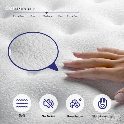 Двоен матрак Doublelife 4FT6, 11-инчов матрак от мемори пяна с гел, 9 зони, (135x190x28 см), снимка 3 - Матраци - 50951587