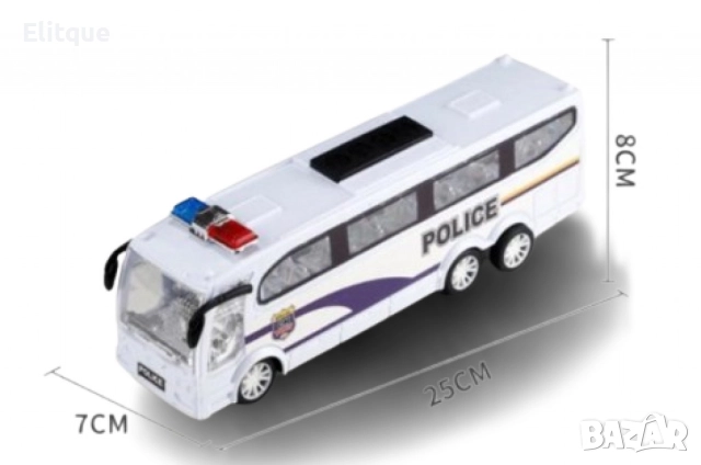 Полицейски автобус с реалистичен дизайн, снимка 3 - Коли, камиони, мотори, писти - 52745100