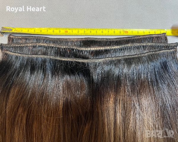 Три двойни реда естествена коса (клас Делукс JSP)| 48 см / 146 грама, снимка 7 - Аксесоари за коса - 45470975