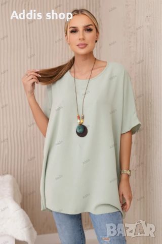 Голяма дамска блуза с висулка, 4цвята , снимка 10 - Тениски - 45998477
