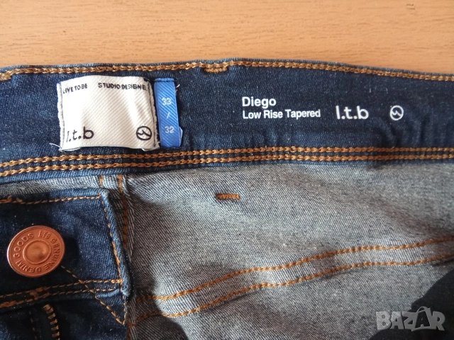 ltb Diego Low Rise Tapered Men's Jeans Тъмносини мъжки дънки вталени скъсени 33 талия l.t.b.