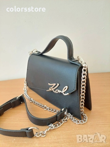 Черна чанта Karl Lagerfeld/SG374, снимка 2 - Чанти - 53788275