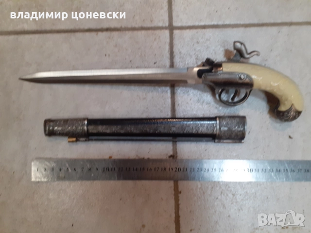 Красив кремъчен пистолет- нож,пищов,оръжие, снимка 2 - Колекции - 52327607