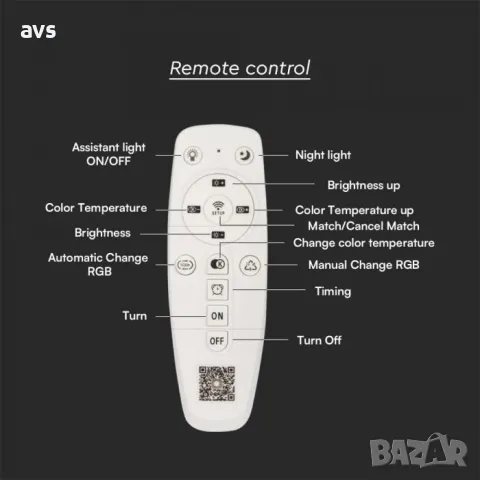 LED плафон с дистанционно управление 125W 3в1 VT-7961 V-TAC, снимка 5 - Полилеи - 48667789