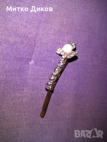  Луксозна фиба за коса елегантен дизайн с камъчета 5 броя, снимка 8 - Аксесоари за коса - 50257892