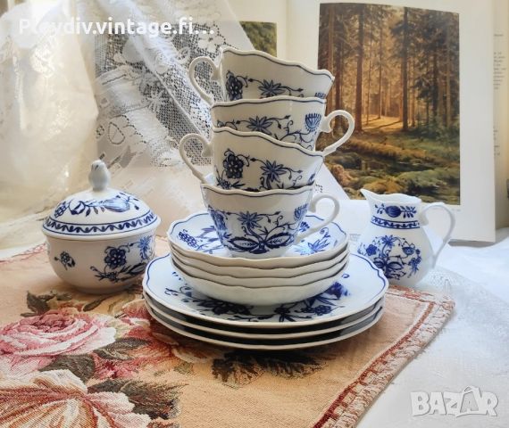 Порцеланов сет в стил "лукова шарка" - Triptis Porcelain Zwiebelmuster, снимка 1