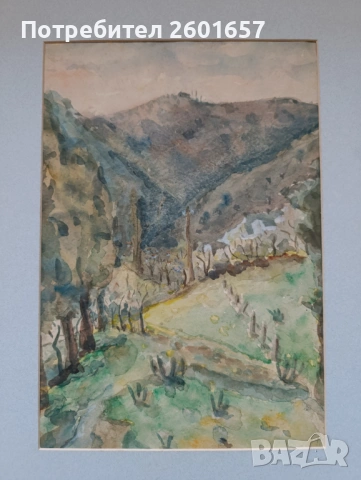 Много красив стар акварел, пейзаж., снимка 2 - Картини - 53697975