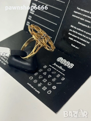 Златен пръстен 14К, снимка 3 - Пръстени - 53270520