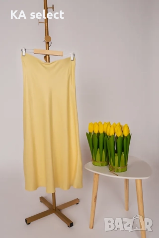 Сатенена миди пола в жълто – Limoncella