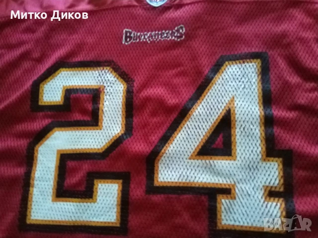 Маркова тениска амер.футбол Cadillac Williams # 24 NFL Tampa Bay Buccaneers Reebok размер L, снимка 3 - Други спортове - 51061270