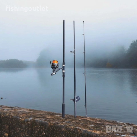 Kомплект за дънен риболов - три въдици 3.6м , три макари 13 лагера, стойка, аларми и обтегачи, снимка 2 - Въдици - 54225073