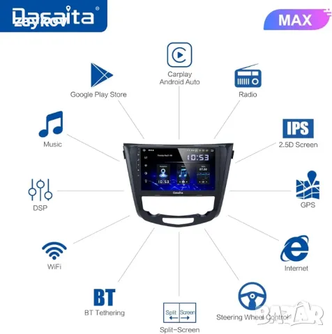 Стерео уредба за кола HA5225 Android за Nissan X-Trail Qashqai J11 Rouge 2014 2015 2016 2017 2018, снимка 4 - Аксесоари и консумативи - 49185655