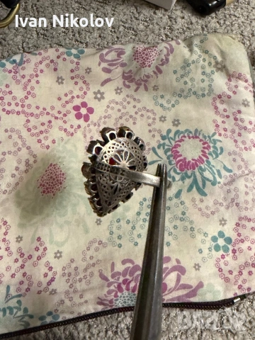 Дамски сребърен пръстен с рубини, снимка 4 - Пръстени - 53952393