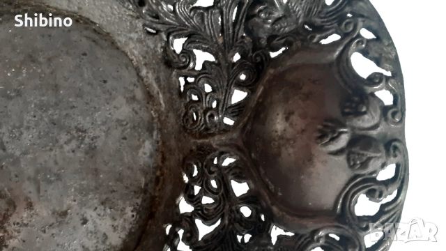 Антична Посребрена Ажурна Купа Рококо / Декоративна, снимка 3 - Антикварни и старинни предмети - 52547117