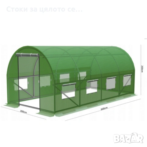 Градинска оранжерия със стабилна конструкция 6х3х2м, снимка 2 - Оранжерии - 52398375