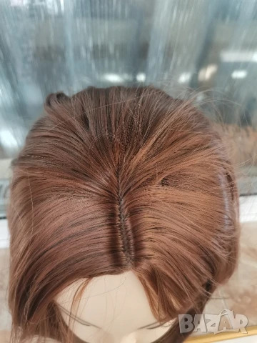 Нова светло кестенява  перука 35 см Боб стил без бретон - мод.17, снимка 6 - Аксесоари за коса - 12719429