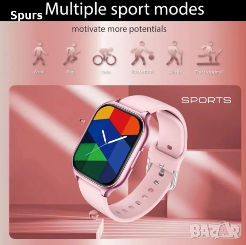 2.01-Инчов Смарт часовник за iPhone и Android, снимка 2 - Смарт гривни - 52211946