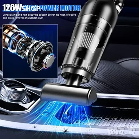 Нова Безжична Ръчна Прахосмукачка 120W За Дома и Кола, снимка 8 - Други стоки за дома - 49693742