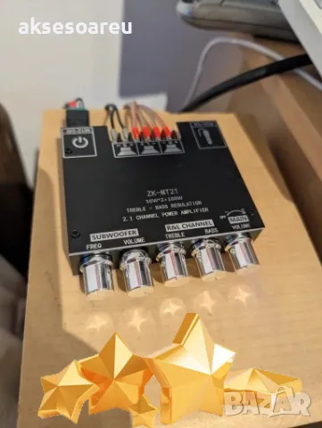 Нов мощен висококачествен мини Стерео цифров Bluetooth 5.1 усилвател Клас D 2 X 50W + 100W 2.1 буфер, снимка 10 - Ресийвъри, усилватели, смесителни пултове - 49796404