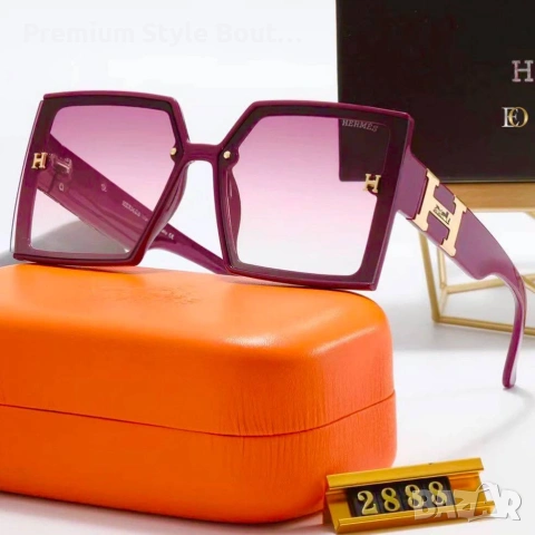 Слънчеви очила hermes bvgari с ув защита,калъф , кутия и кърпичка на марката , снимка 3 - Слънчеви и диоптрични очила - 54168223