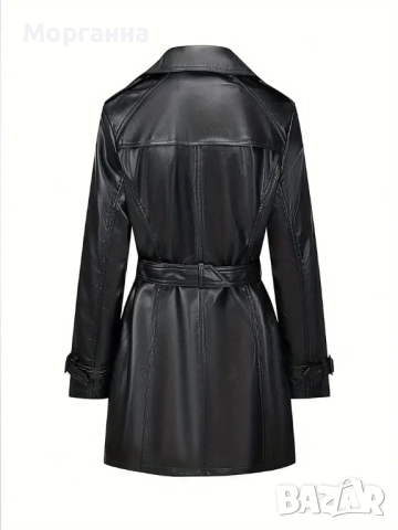 Дамско черно кожено яке. Размер L. 40/42 Ново. Марково., снимка 2 - Якета - 51852287