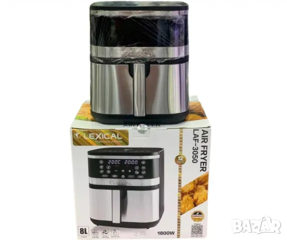 Въздушен фритюрник AirFryer,W,8L, снимка 5 - Фритюрници - 49223764