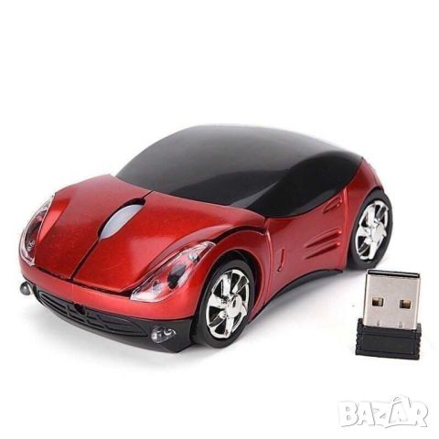 Безжична 3D компютърна мишка, 1600 DPI, 2.5 GHz, 10х5х3cm, Червена, снимка 1 - Клавиатури и мишки - 46033950