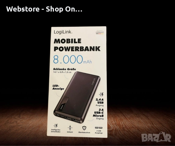 Преносима батерия, Mobile Powerbank, LogiLink, снимка 3 - Външни батерии - 53604980