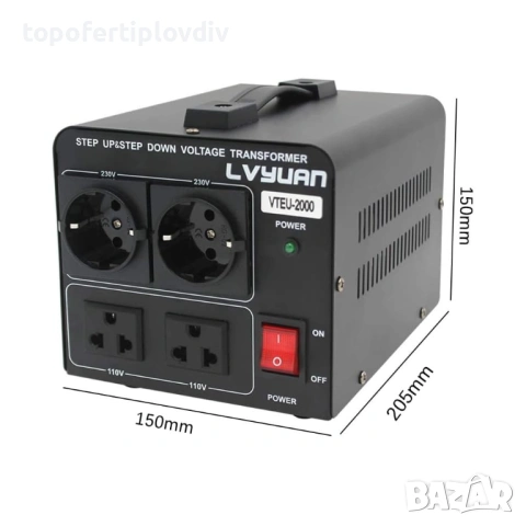 Трансформатор на напрежение, преобразуване от AC 110V  към AC 220V,Cantonape 2000 W, снимка 8 - Друга електроника - 54144397