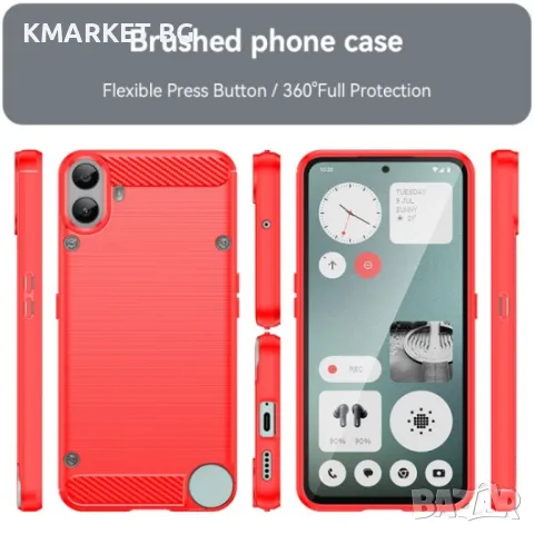 Nothing CMF Phone 1 Удароустойчив Carbon Fiber Калъф и Протектор, снимка 2 - Калъфи, кейсове - 49480913