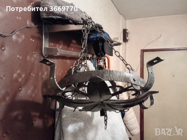 Стар полилей ковано желязо, снимка 3 - Полилеи - 53240872