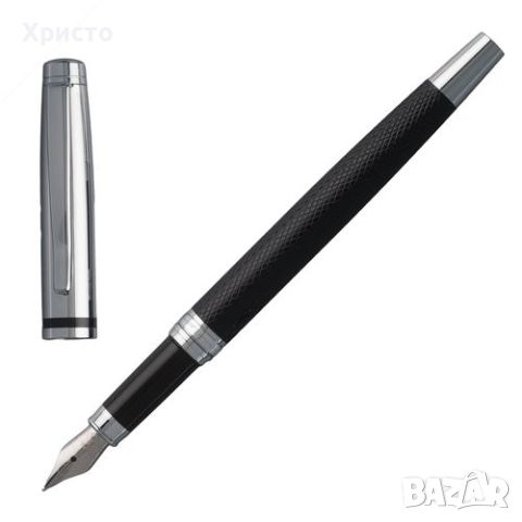 писалка Christian Lacroix Paris метал сребрист и черно, луксозна, красиво гравиран черен лак, снимка 2 - Ученически пособия, канцеларски материали - 46238078