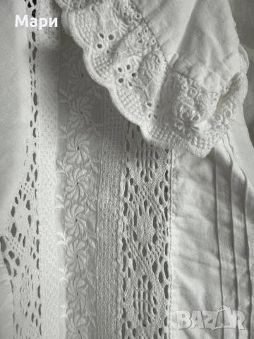 Интересен сет памучна риза с бродерии Zara, панталон H&M, снимка 3 - Комплекти - 53948015