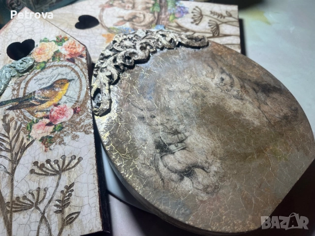 Дървена форма с декупаж, украса за Великден, снимка 2 - Декорация за дома - 53652504