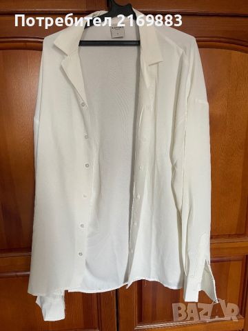 Мъжка елегантна риза в бял цвят , снимка 1 - Ризи - 46387928