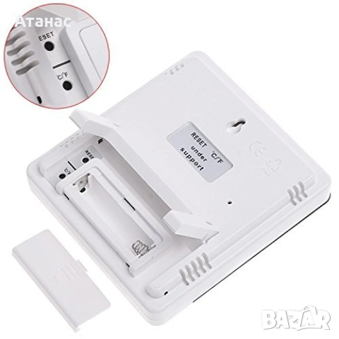 Домашен влагомер, термометър и часовник HTC-1, снимка 3 - Други - 53427596