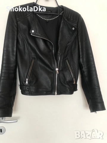 Кожено яке Massimo Dutti XS, снимка 2 - Якета - 51860265