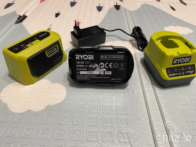 Bluetooth колонка Ryobi RBTM18-0 със зарядно и батерия 1.3Ah
