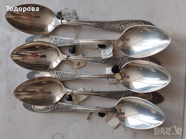 СССР сребърни неупотребявани лъжици за основно ястие. Сребро 875 проба., снимка 2 - Антикварни и старинни предмети - 45693394