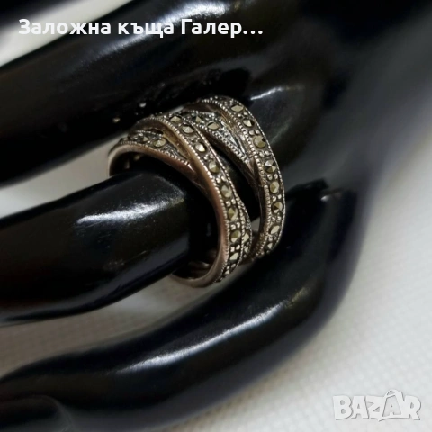 Сребърен пръстен с фианити – 925 проба, снимка 6 - Пръстени - 54214453