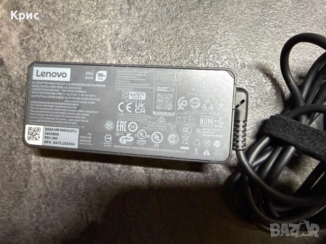 Зарядно устройство за лаптоп Lenovo 65W type C, снимка 3 - Лаптоп аксесоари - 53597259