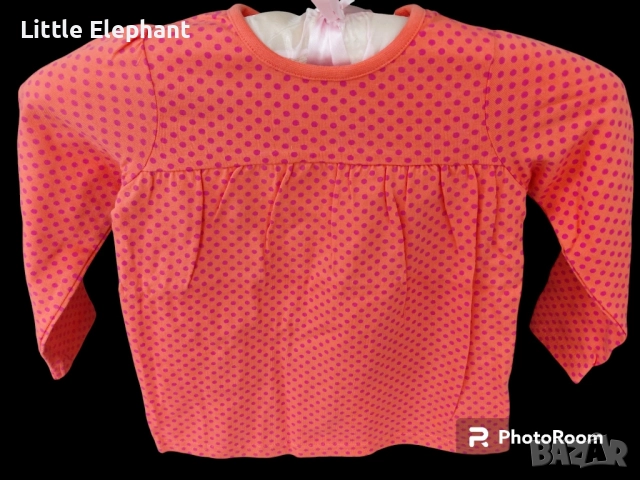 Блузка с дълъг ръкав за 12-18 мес мом на тъмно розови точки,колекция"Points",Англия/нова