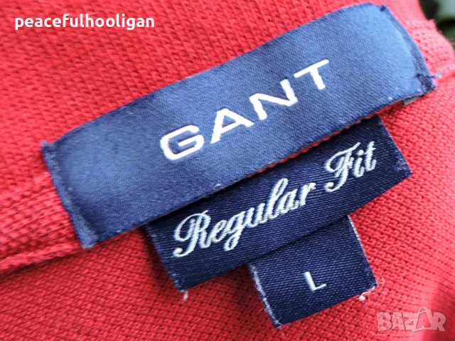 Gant Regular Fit Long Sleeve Red Polo Shirt - мъжка червена поло блуза с дълъг ръкав размер L , снимка 11 - Блузи - 47644355