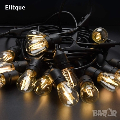 Кабел с фасунги, декоративно осветление , снимка 5 - Декорация за дома - 52904587