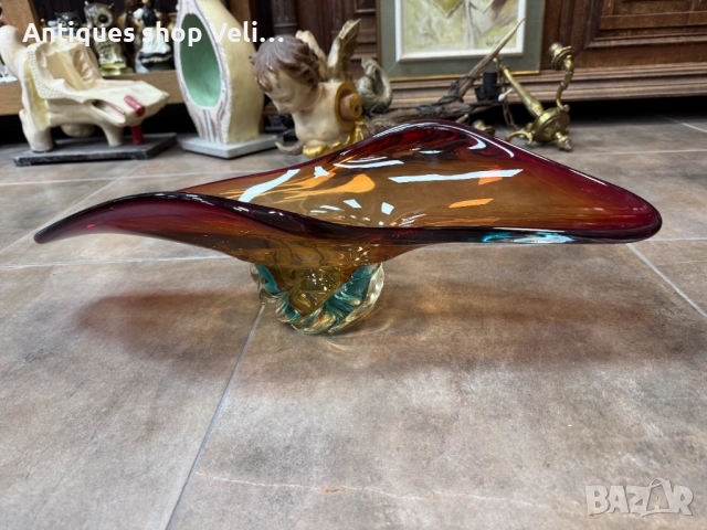 Стъклена купа Murano №7659 , снимка 3 - Антикварни и старинни предмети - 52604709