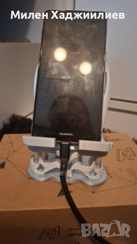 Стойка за телефон - сребриста, снимка 4 - Селфи стикове, аксесоари - 51744228